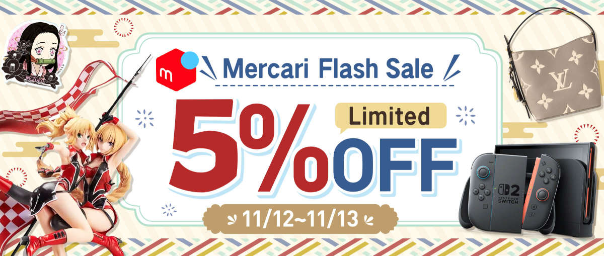 Mercari Flash Sale Limited 5% OFF