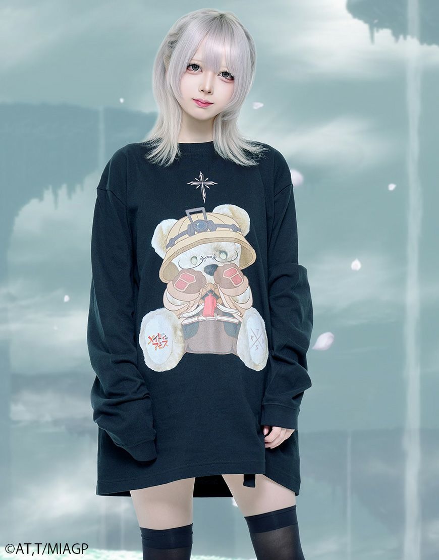 TRAVAS TOKYO x Riko long-sleeve tee black - Made in Abyss bear mascot