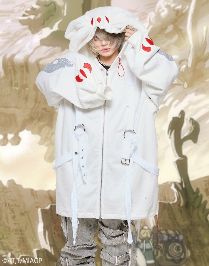 Gamchu x Faputa zip-up hoodie black - Made in Abyss streetwear