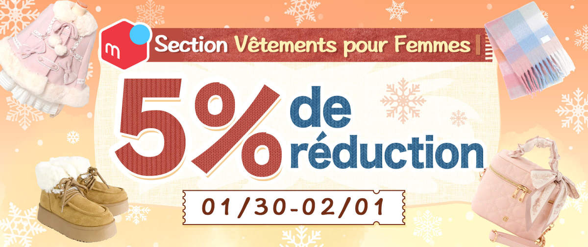 Section Vêtements pour Femmes de Mercari 5% de réduction