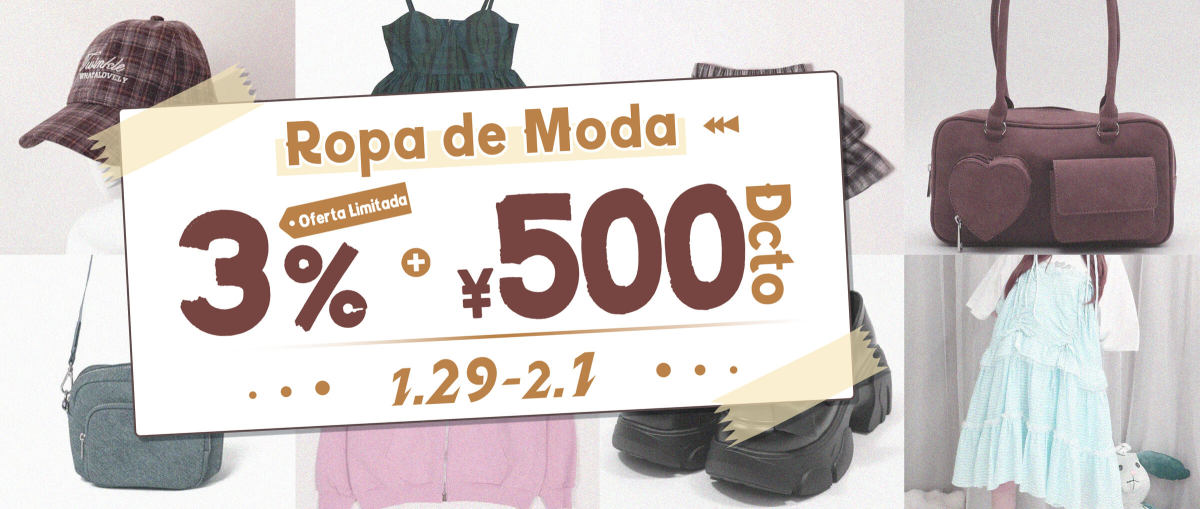 Ropa de Moda Oferta Limitada  3% + ¥500 Dcto