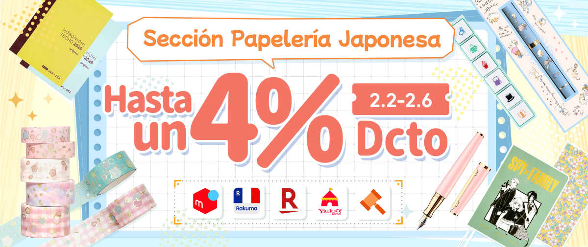 Sección Papelería Japonesa Hasta un 4% Dcto