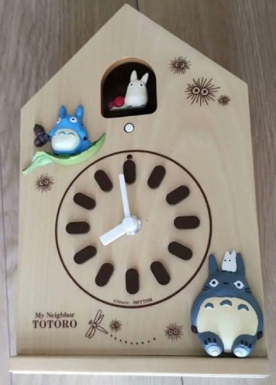 beautiful totoro clock. love the cuckoo every hour