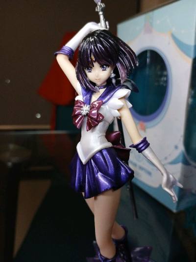 This beautiful figurine depicts Sailor Saturn holding her Silence Glaive. it comes with a purple pedestal and the weapon. The figure ...