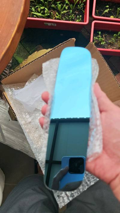 Blue rear view Mirror 