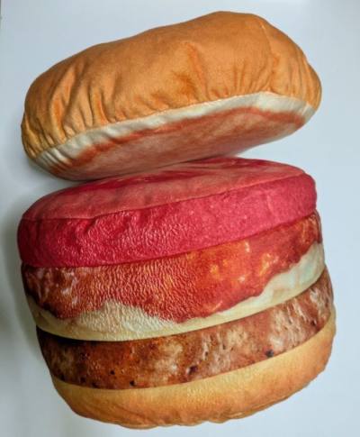 Gigantic Mos Burger! Cushion not squashed and still remains nice and looking delicious!